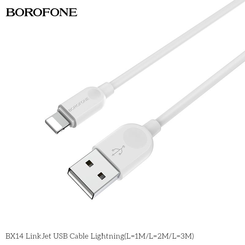 BOROFONE BX14 LinkJet USB-A to Lightning cable 2m NZ 4